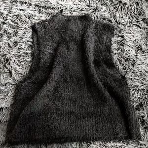 Furry Black Vest